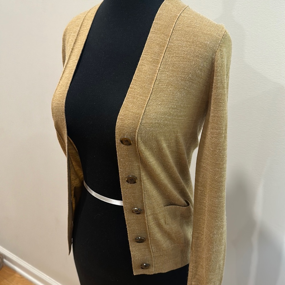 J. Crew Mustard Gold Knit Cardigan